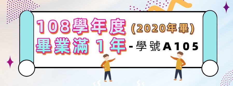 108學年度畢滿1年